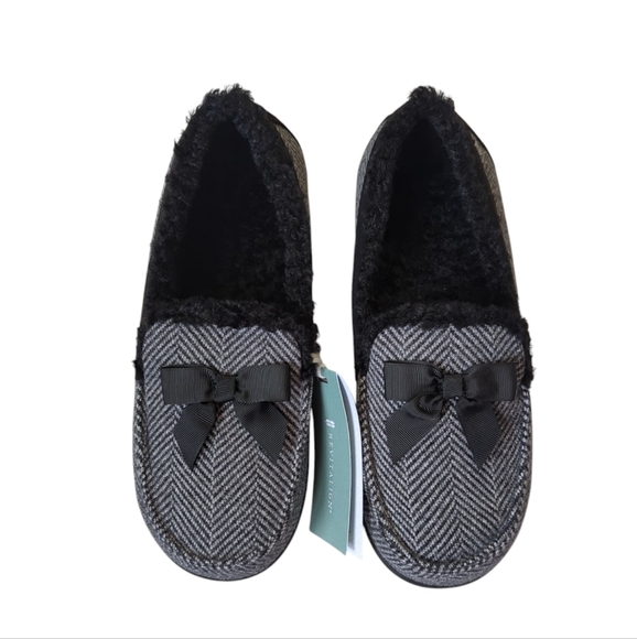 NWT Revitalign Trillium Herringbone Slippers 9.5B Black "Cush Slip-On Slipper" - Picture 12 of 16